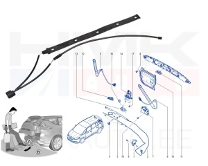 Датчик открытия крышки багажника с ногом OEM Renault Espace V, Talisman