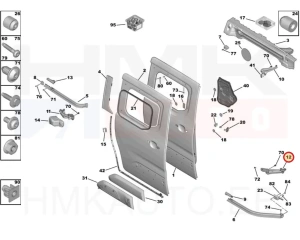 Sliding door roller guide lower right OEMBerlingo/Partner 2018-