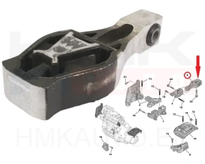 Support moteur arrière Citroen/Peugeot 1,2/1,6/1,6HDi