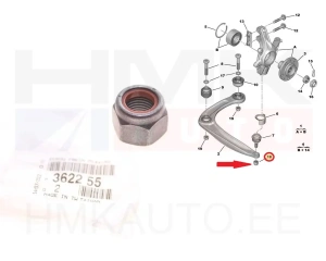 Ball joint fixing nut M14x1,50 OEM Citroen/Peugeot