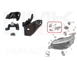 Headlight mounting bracket repair kit, right OEM Peugeot 208,2008 2019-