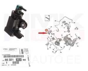 Capteur de pression, turbocompresseur OEM Citroen/Peugeot 2,0HDI/2,2BlueHDI Euro6