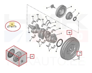 Complete clutch kit with flywheel OEM Citroen/Peugeot 1,5HDI/1,6HDI
