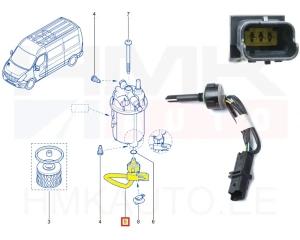 Fuel filter water sensor Renault Trafic II, Master II,III