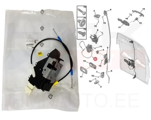 Door lock rear door middle right OEM Jumpy/Expert/Scudo 2007- H2