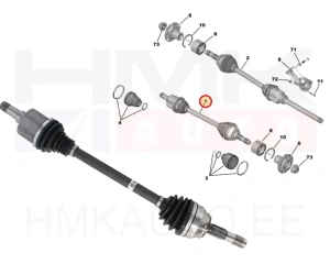 Vetoakseli, täydellinen, vasen OEM Jumper/Boxer/Ducato 2,0BlueHDI(120kW) / 2,2BlueHDI(103/121kW) 2018- Euro6