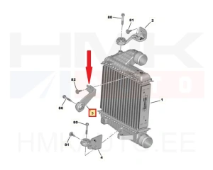 Support de radiateur intercooler, supérieur OEM Citroen/Peugeot