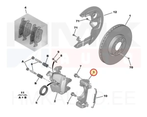 Brake caliper carrier front OEM Citroen Berlingo/Peugeot Partner 2018-21