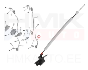 Serrure de porte arrière inférieure droite OEM Citroen Jumpy/Peugeot Expert 2019-