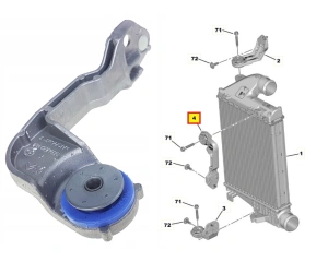 Turbo vahejahuti kinnituskronstein ülemine OEM Citroen Jumpy/Peugeot Expert 2016-