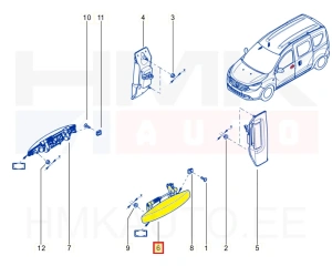 Poignée de porte avant, extérieure gauche OEM Dacia Dokker/Lodgy/Duster/Sandero