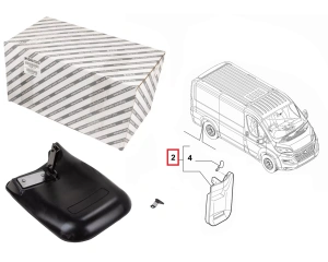 Mud flap rear right OEM Jumper/Boxer/Ducato 06- 16"  (with wing trim)