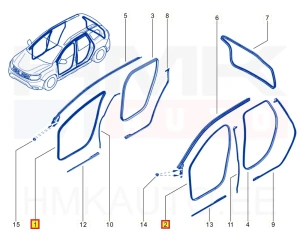 Esiukse tihend OEM Dacia Duster II/Sandero II/Logan II