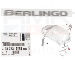 Embleem tagauksele "BERLINGO" OEM Citroen Berlingo 2018-24