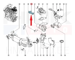 Support du capteur de pression des gaz d'échappement OEM Renault