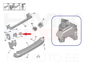 Tagastange kinnitus parem OEM  Citroen Berlingo/Peugeot Partner 2018-  (tagaluugiga)