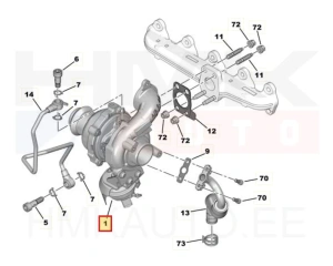 Турбокомпрессор OEM Citroen/Peugeot 1,6BlueHDI EURO6