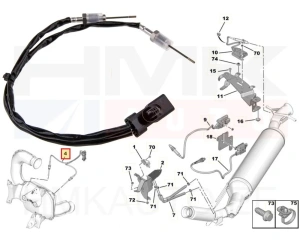 Комплект датчиков температуры выхлопных газов OEM Citroen/Peugeot 2,0BlueHDi
