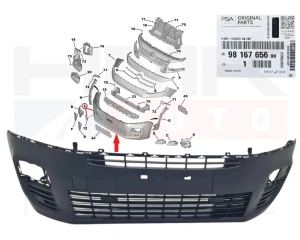 Front bumper OEM Citroen Berlingo/Peugeot Partner 2018-