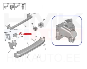 Tagastange kinnitus vasak OEM Citroen Berlingo/Peugeot Partner 2018-  (tagaluugiga)