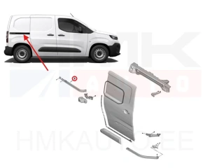 Sliding door guide bar middle right OEM Citroen Berlingo/Peugeot Rifter 2018-
