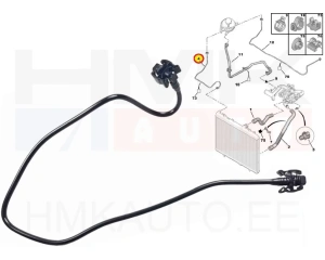 Tрубка расширительного бачка OEM Citroen/Peugeot 1,6HDi