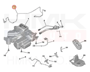Трубка подачи жидкости AdBlue OEM Citroen Jumpy/Peugeot Expert 2,0BlueHDi 2016-