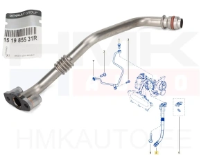 Tuyau de retour d'huile turbo OEM Renault 1,2TCe