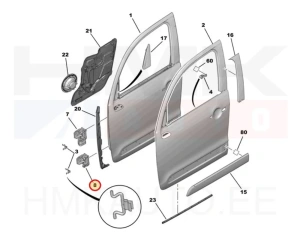 Esiukse hing alumine vasak OEM Citroen C3 Picasso