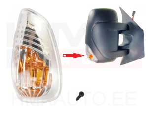 Clignotant dans le rétroviseur droit "orange" Renault Master 2010- (ampoule 16W)