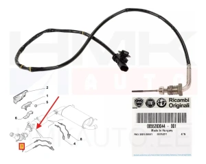 Датчик температуры выхлопных газов передний OEM Fiat Ducato 2,3D 2016- Euro6