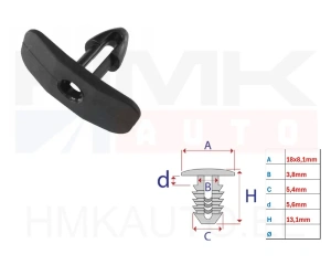 Крепеж (клипса) уплотнителя двери Citroen/Peugeot (1шт.)