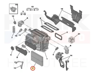 Cabin air activated carbon filter OEM Peugeot 3008, 5008 2024-