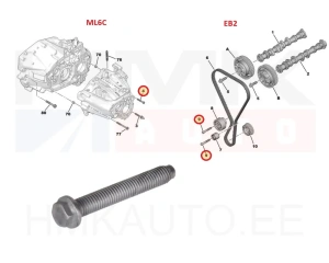 Bolt M8x1,25-55 OEM Peugeot/Citroen