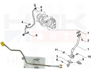 Turbo oil feed pipe OEM Renault 2,0BlueDCI 2019-