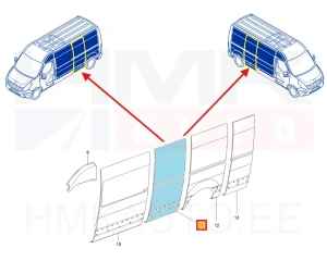 Küljepaneel peale liugust vasak/parem OEM Renault Master III (L3-L4)