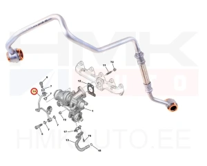 Turbo oil feed pipe OEM Citroen/Peugeot 1,5 BlueHDi  DV5R 2018-