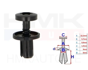 Дюбель обшивки Citroen/Peugeot/Renault/Fiat 6mm (1шт.)