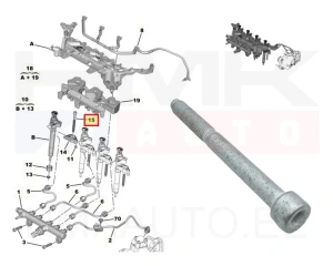 Suuttimen kiinnityspultti OEM Citroen/Peugeot 2,0-2,2HDI