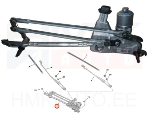 Трапеция стеклоочестителей с мотором OEM Peugeot 308 2015-