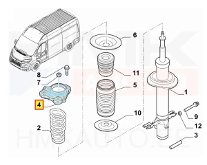 Amortisaatori padi eesmine parem (koos laagriga) OEM Jumper/Boxer/Ducato 2014-