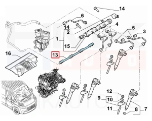 Tuyau, carburant de fuite OEM Fiat Ducato MCA 2,2D 2021-