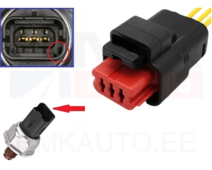 Connecteur capteur de pression carburant Citroen/Peugeot/Fiat/Renault  3-klemmi