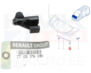 Agrafe de fix barre de capot OEM Renault Master IV, Captur, Clio