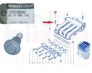 Intake manifold mounting screw OEM Renault/Dacia