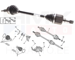 Veovõll komplektne vasak OEM Berlingo / Partner,Rifter,308 18- (MB6/BE4 k.kast)