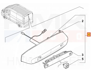 Caméra de recul avec feu stop OEM Jumper/Boxer/Movano/Proace Max MCA 2024- , Ducato MCA 2021- (H3 L4)