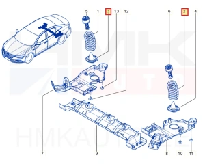 Kierrejousi , taka-akseli OEM Renault Talisman