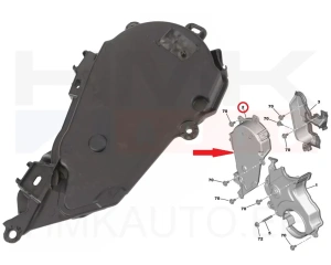 Timing belt cover upper OEM 2,0/2,2BlueHDI DW10/12