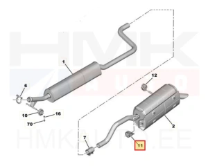 Pakoputken kannatin OEM Citroen Berlingo/Peugeot Rifter 2018-